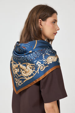 Lola Silk Scarf - Shaded Blue