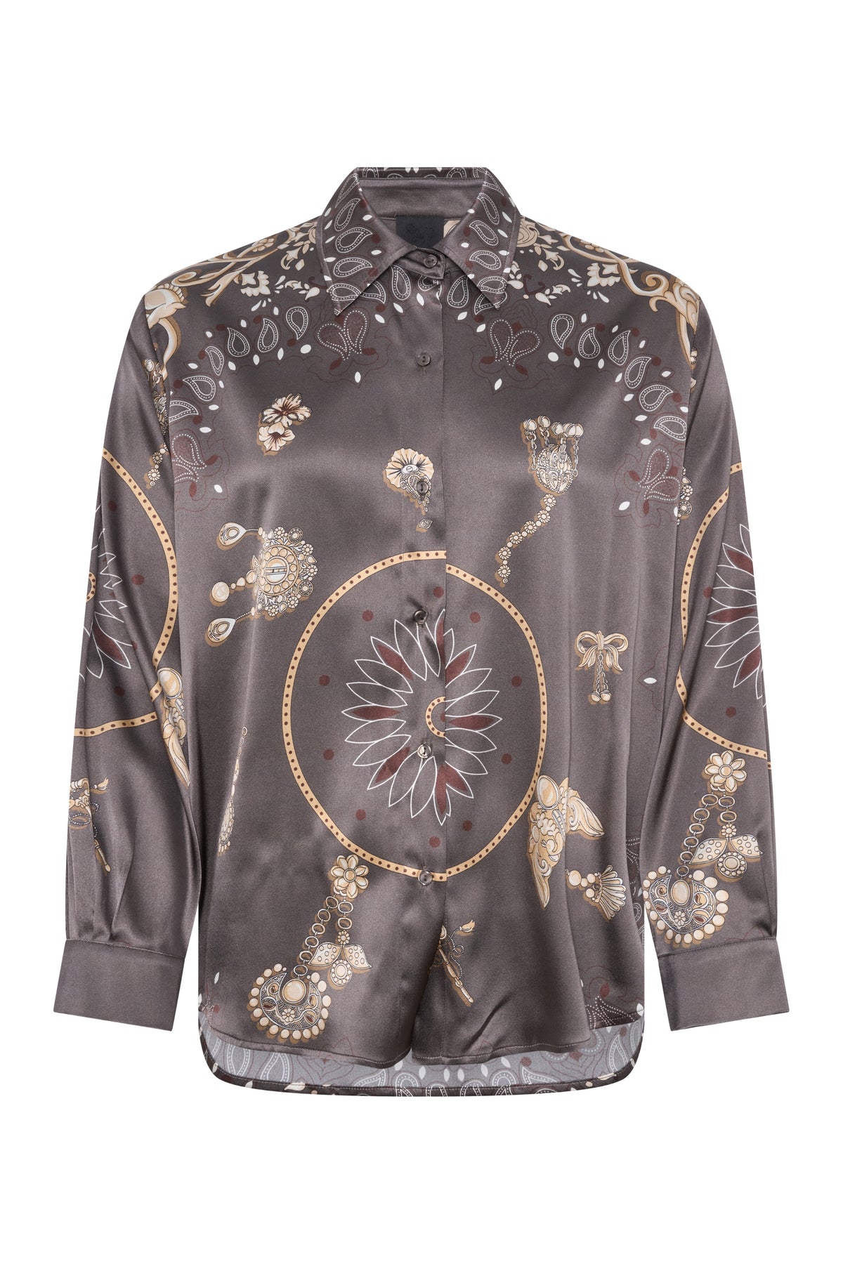 Oline Printed Blouse - Cappuchino
