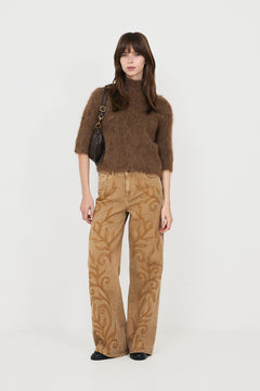 Hairy Knit Turtleneck - Brown