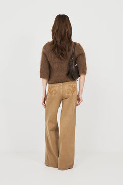 Hairy Knit Turtleneck - Brown