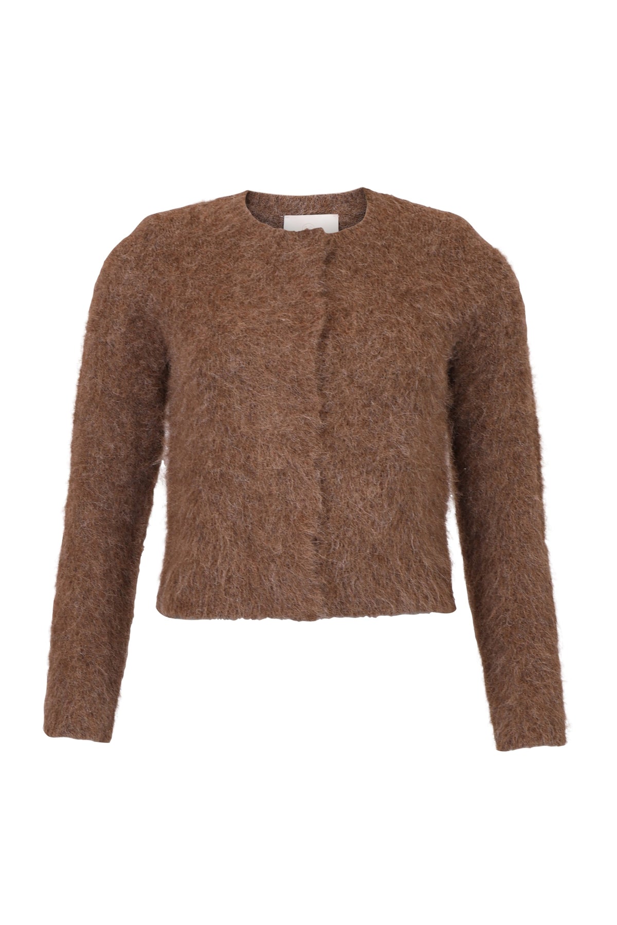 Hairy Knit Jacket - Brown