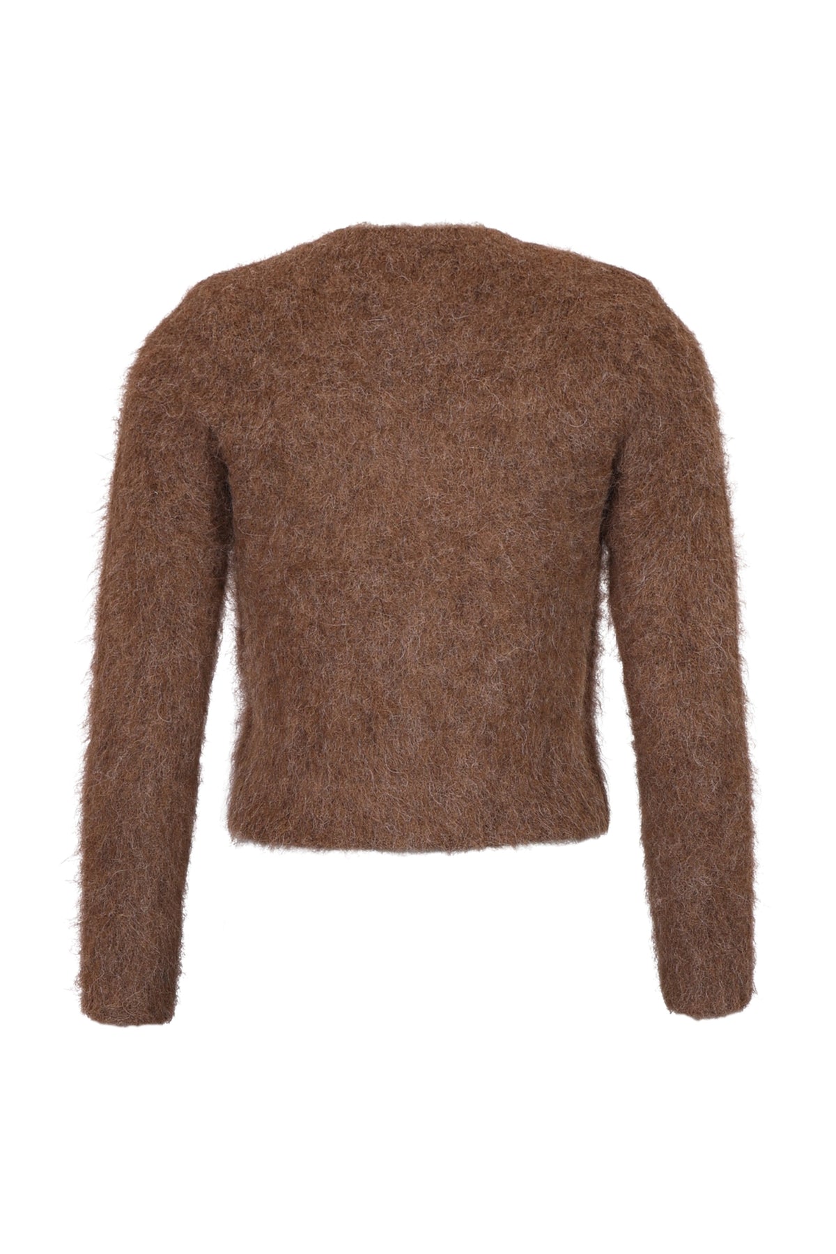 Hairy Knit Jacket - Brown