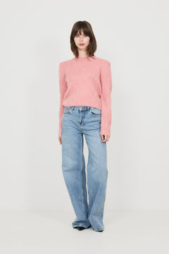 Hairy Knit Sweater - Pink