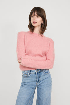 Hairy Knit Sweater - Pink