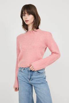Hairy Knit Sweater - Pink