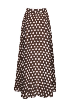 Striped Organza Maxi Skirt - Dots
