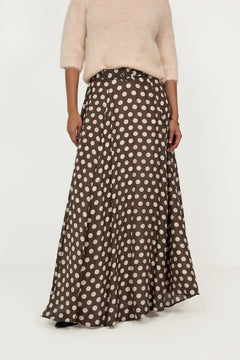 Striped Organza Maxi Skirt - Dots