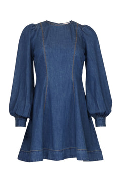 Denim Fitted Dress - French Blue
