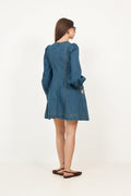 Denim Fitted Dress - French Blue