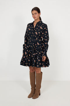 Winter Cotton Shift Dress - Petite Flowers