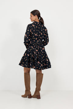 Winter Cotton Shift Dress - Petite Flowers