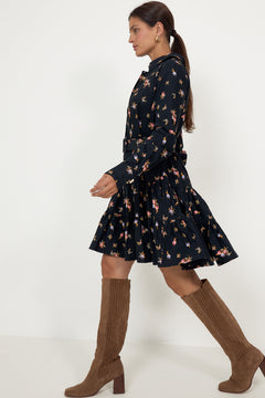 Winter Cotton Shift Dress - Petite Flowers