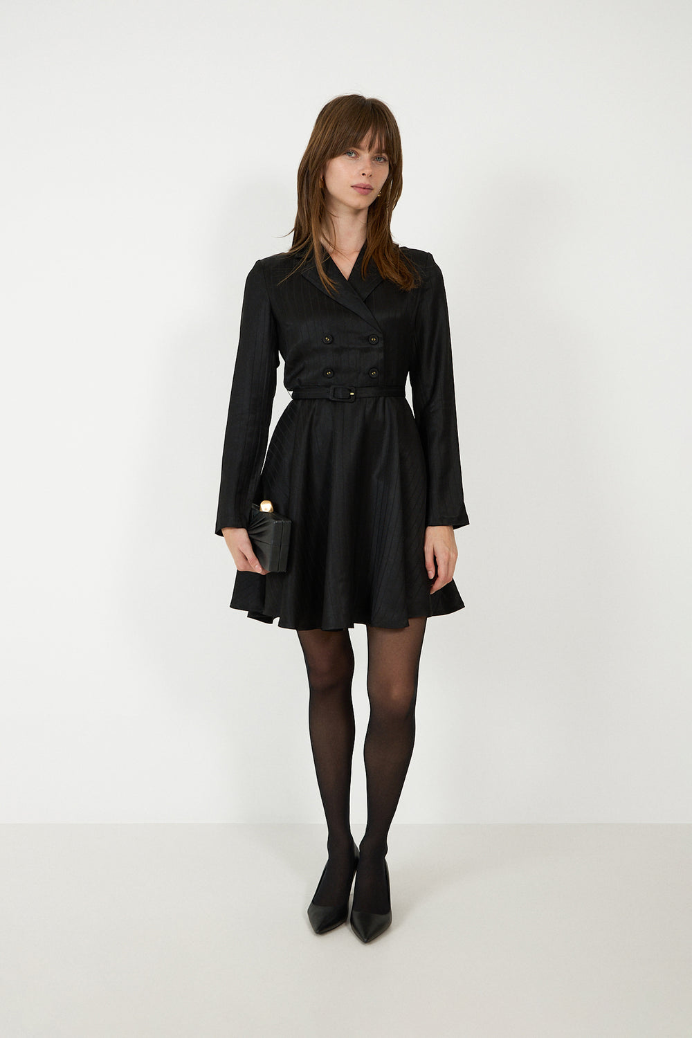 Tailored Mini Dress - Black