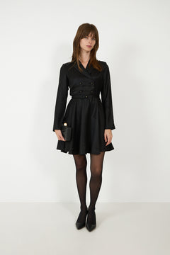 Tailored Mini Dress - Black