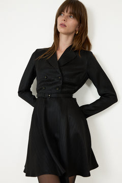 Tailored Mini Dress - Black