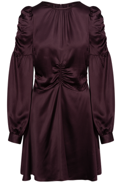Satin Mini Dress - Burgundy