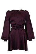 Satin Mini Dress - Burgundy