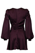 Satin Mini Dress - Burgundy