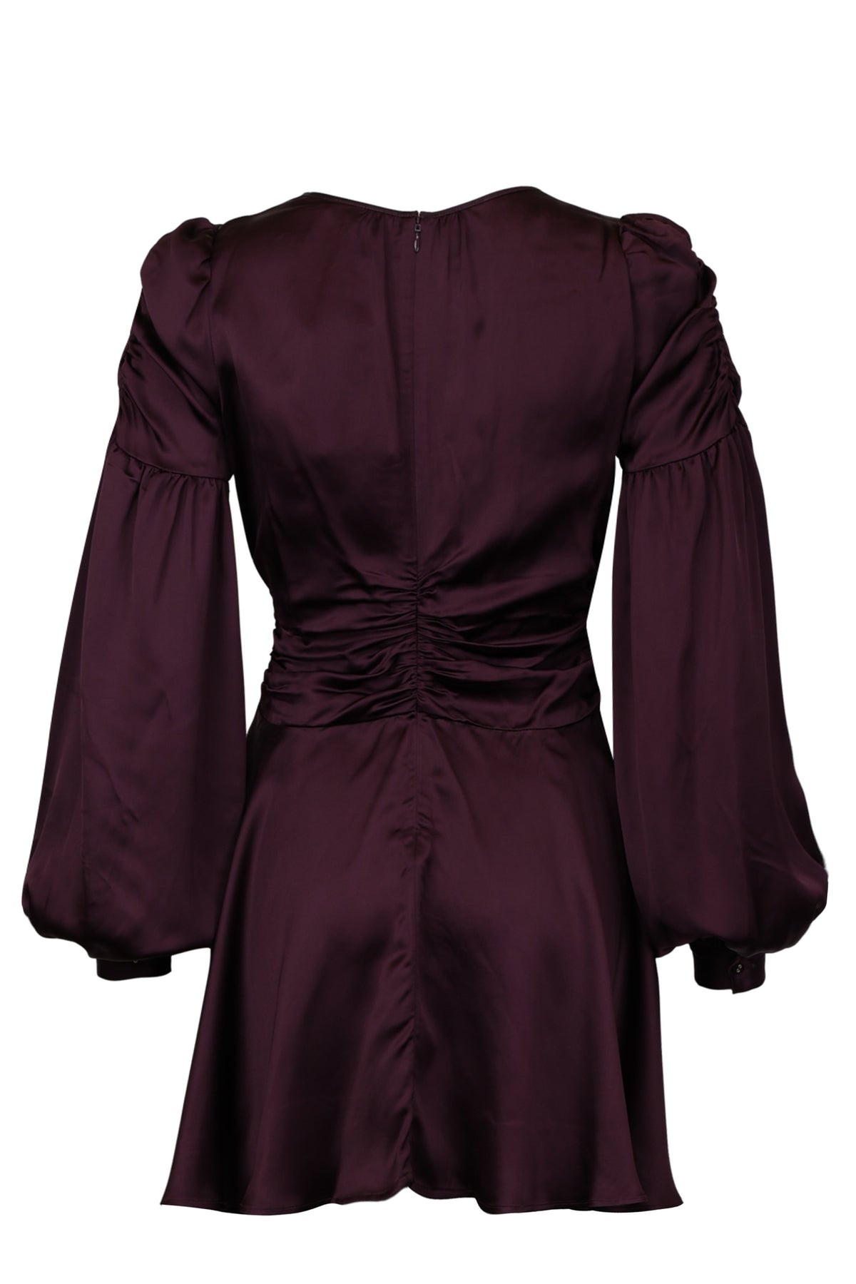 Satin Mini Dress - Burgundy