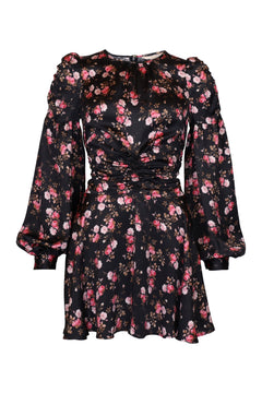Satin Mini Dress - Blooming Night