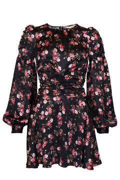 Satin Mini Dress - Blooming Night