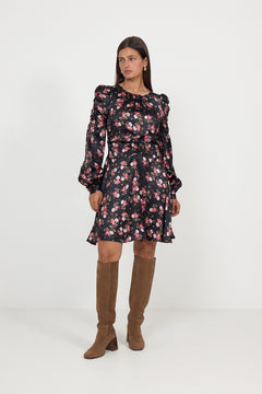 Satin Mini Dress - Blooming Night