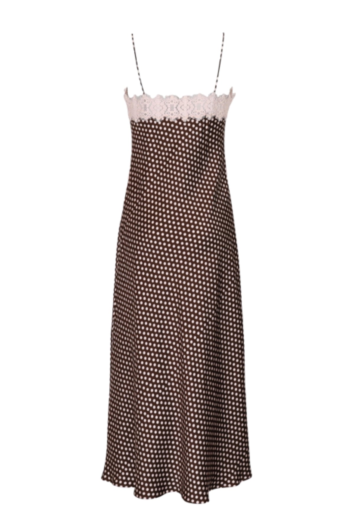 Satin Slip Dress - Blush Dots