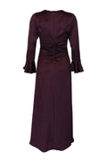 Satin Rouching Dress - Burgundy