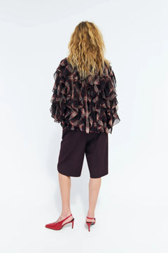 Ryacras Blouse - Bordeaux Check