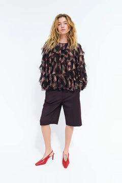 Ryacras Blouse - Bordeaux Check