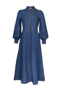 Denim Button-Down Dress - French Blue