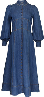 Denim Button-Down Dress - French Blue