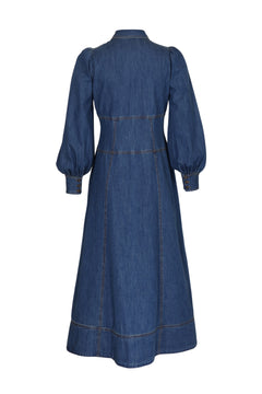 Denim Button-Down Dress - French Blue
