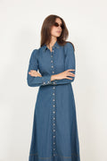 Denim Button-Down Dress - French Blue