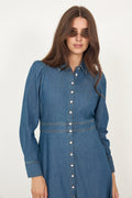 Denim Button-Down Dress - French Blue