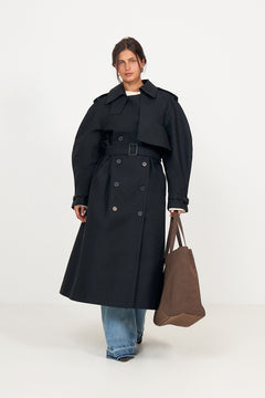 Pascale Maxi Trench - Black