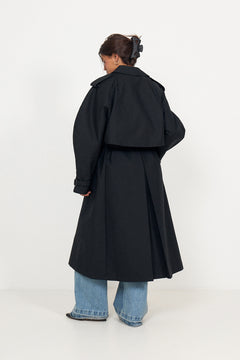 Pascale Maxi Trench - Black