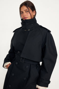 Pascale Maxi Trench - Black
