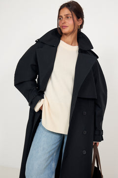 Pascale Maxi Trench - Black