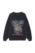 Miles Sweatshirt Leopard Muse - Washed Black