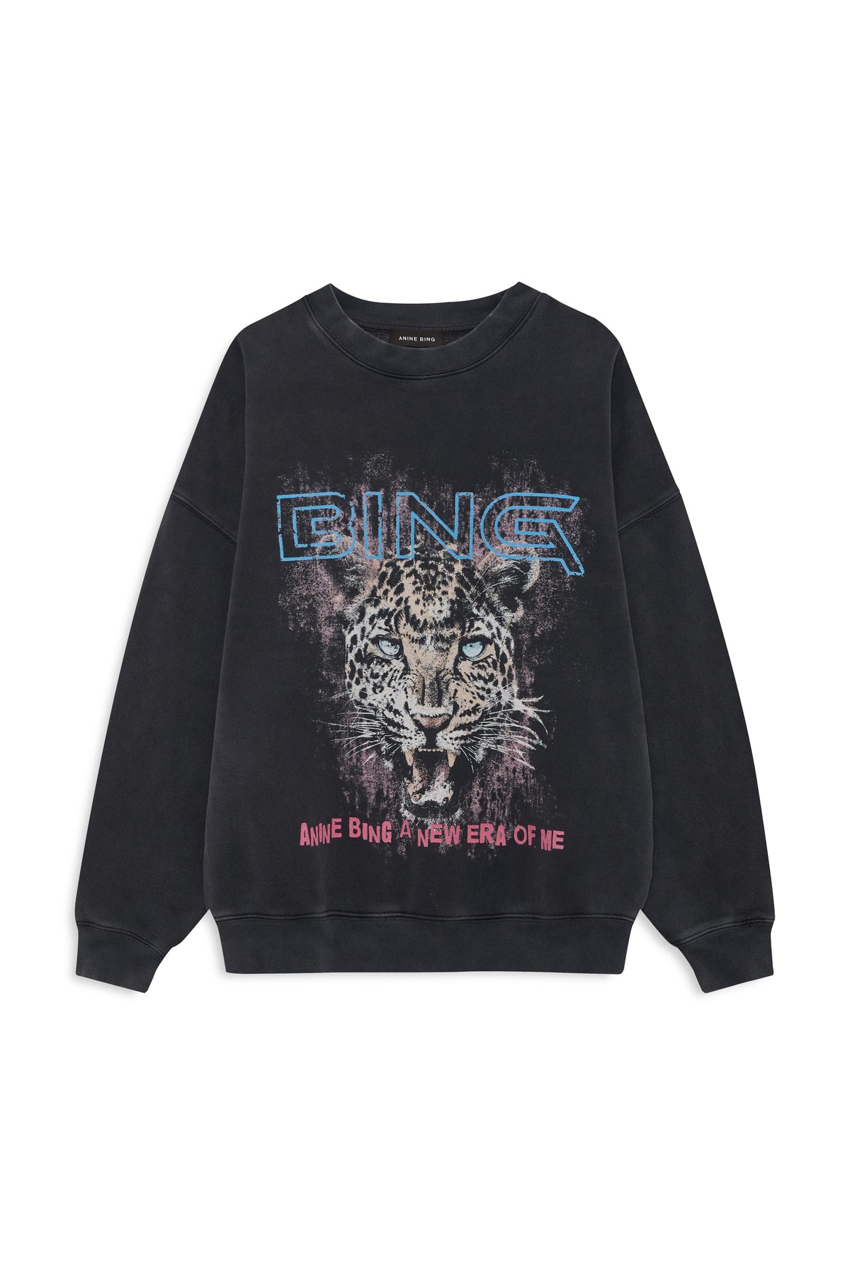 Miles Sweatshirt Leopard Muse - Washed Black