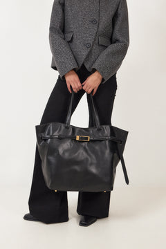 Elly Tote Small Grained Leather - Black