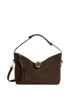 Gaia Handbag - Chocolat Suede