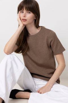 Vincentiw Melange Karmen T-Shirt - Coffee Quartz Melange