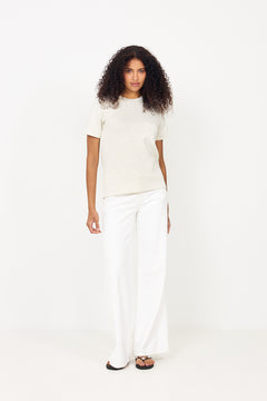Vincentiw Melange Karmen T-Shirt - Ecru