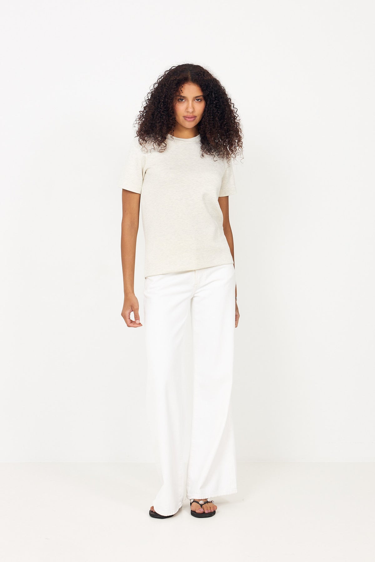 Vincentiw Melange Karmen T-Shirt - Ecru