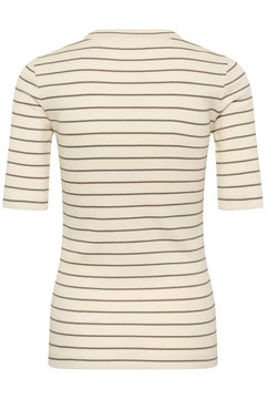 Dagnaiw Striped T-Shirt - Vanilla/coffee Quartz Stripe
