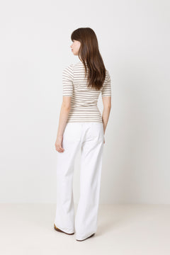 Dagnaiw Striped T-Shirt - Vanilla/coffee Quartz Stripe