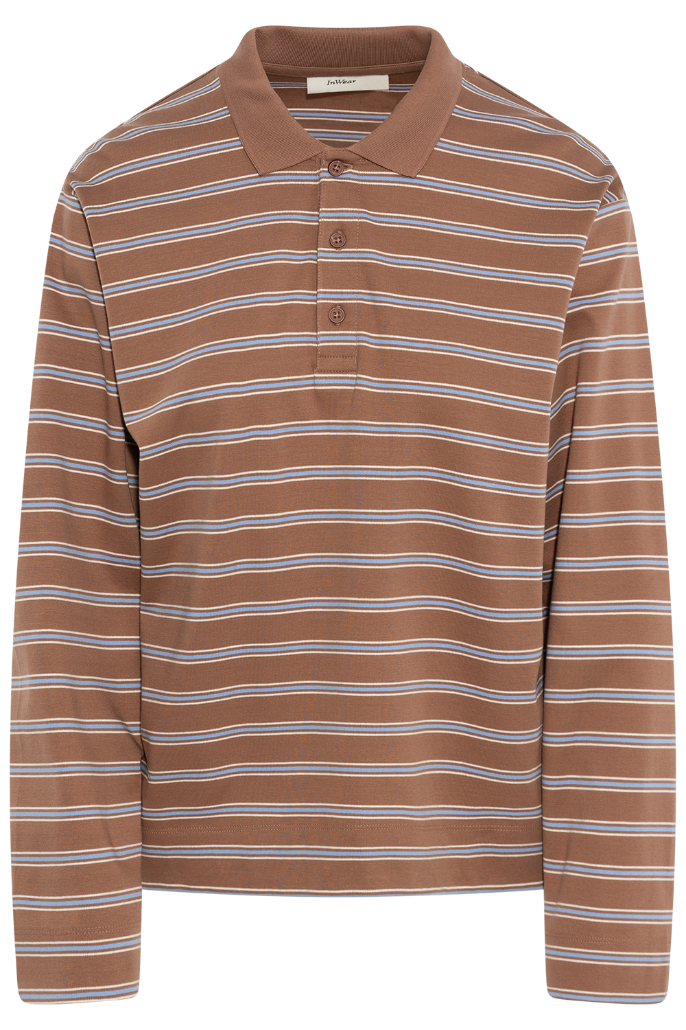 Fikkiaiw Polo T-Shirt - Chocolate Malt Triple Stripe