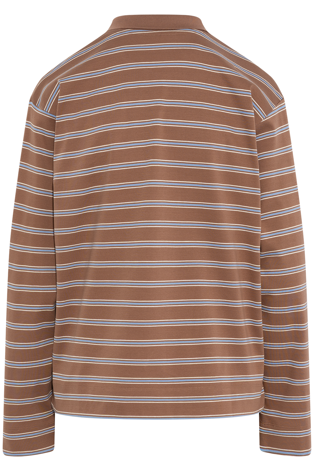 Fikkiaiw Polo T-Shirt - Chocolate Malt Triple Stripe